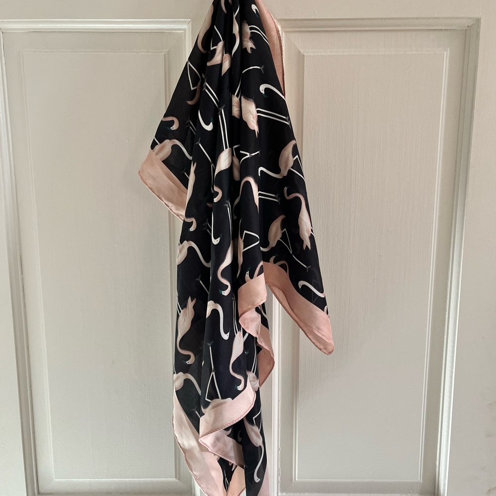 silk flamingo scarf